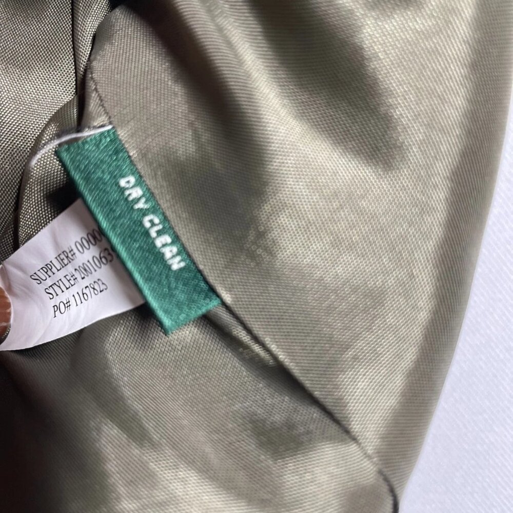 Lauren Ralph Lauren Olive Green Herringbone Wool Blazer - Picture 4 of 7